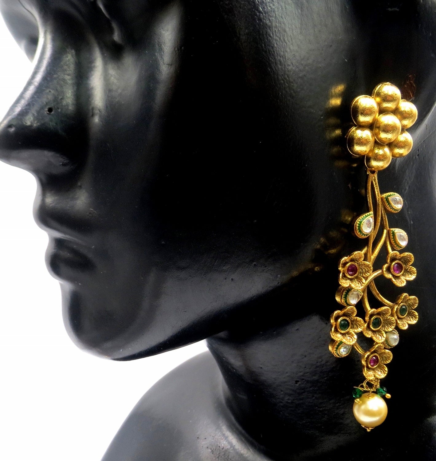 Jewelshingar Antique Polki Earrings Danglers 50072-pe