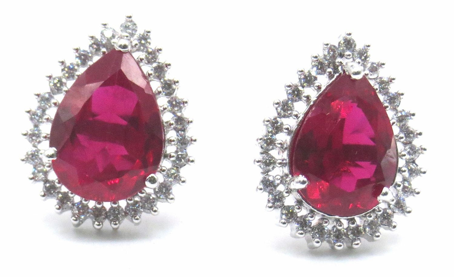 Jewelshingar Jewellery Rhodium Plating Ruby Colour Stud Earrings For Women ( 50317-eads )