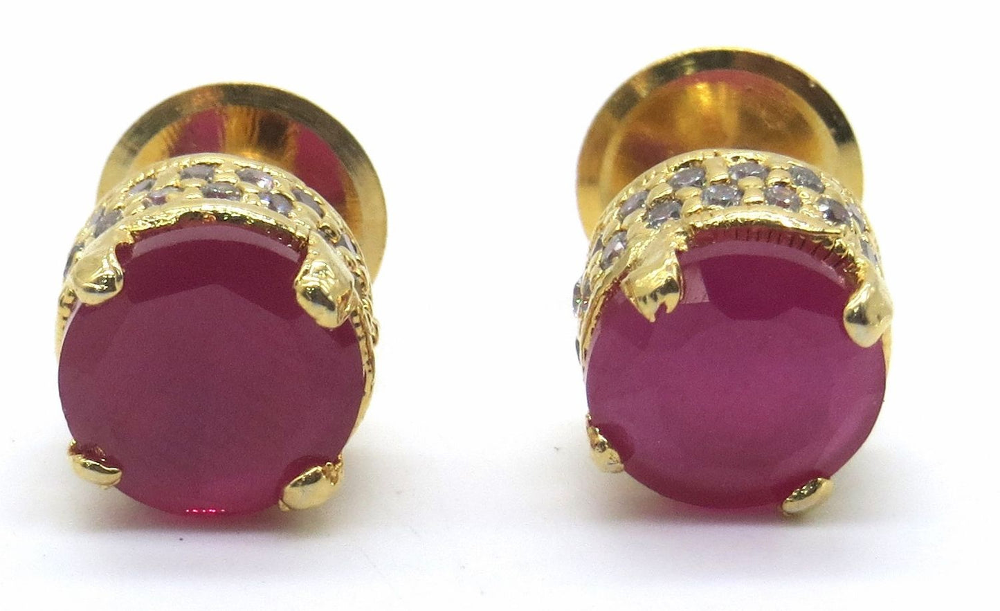 Jewelshingar Jewellery Gold Plating Ruby Colour Stud Earrings For Women ( 50350-eads )