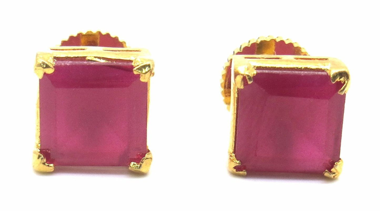Jewelshingar Jewellery Gold Plating Ruby Colour Dangle & Drop Earrings For Women ( 50425-ead )