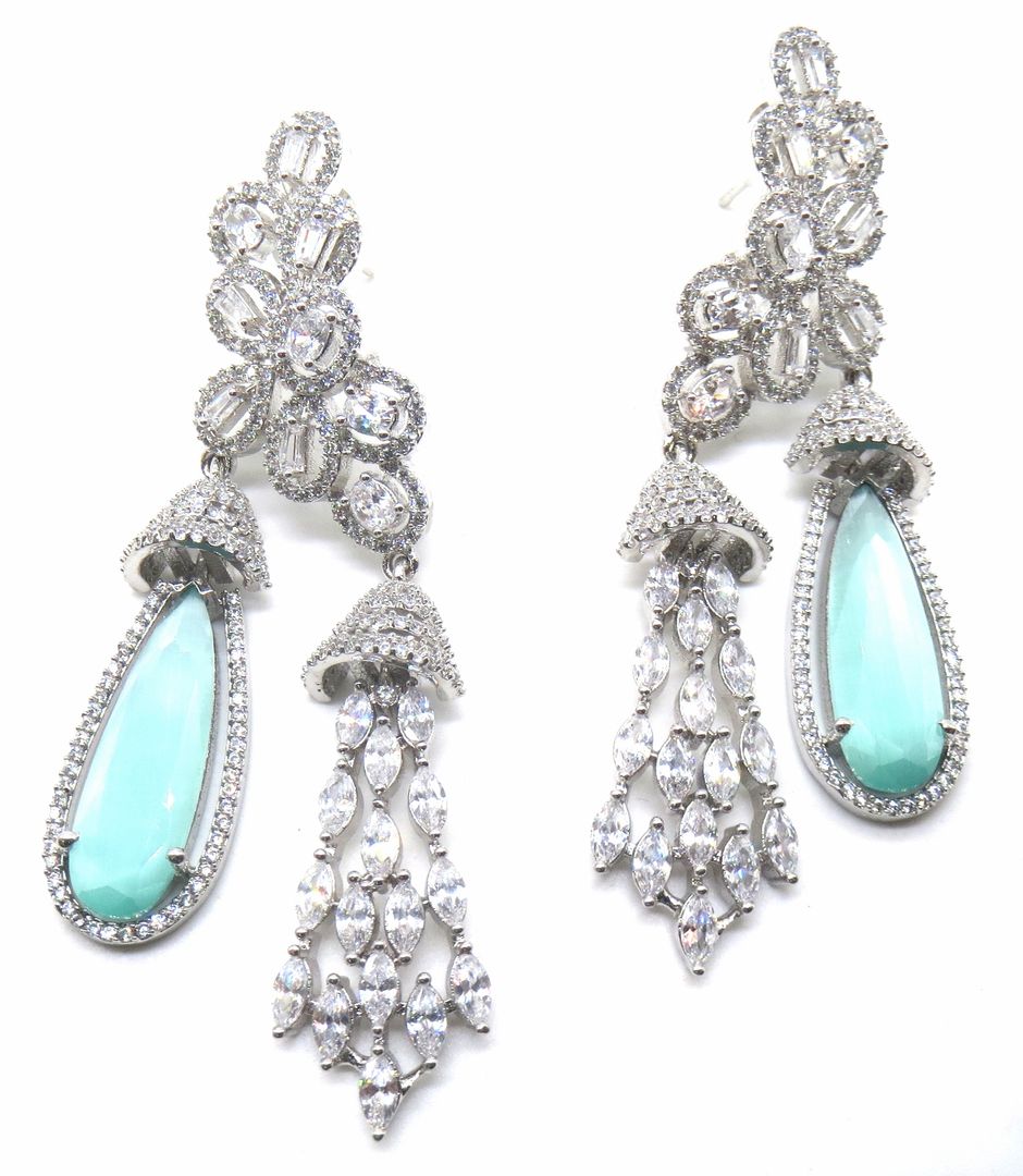 Jewelshingar Jewellery Fine Rhodium Jhumki Earrings For Women ( 51290EAD )