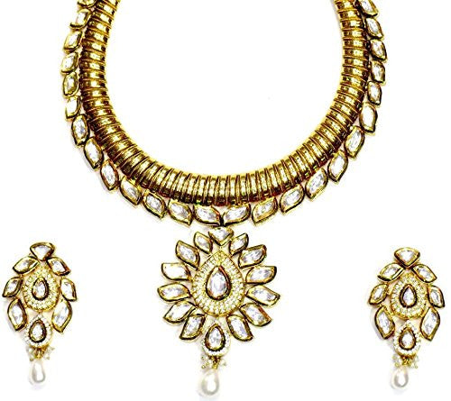 Jewelshingar Women's Kundan Polki Necklace Set In Fine Quality Jewellery ( 3634-acs-a ) - JEWELSHINGAR