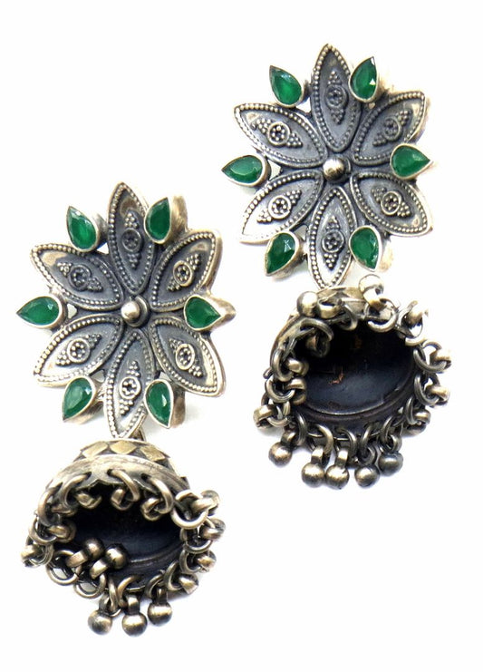 Jewelshingar Jewellery Fine Antique Jhumki Earrings For Women ( 51476SSJ )
