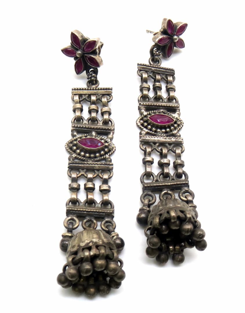 Jewelshingar Jewellery Fine Antique Jhumki Earrings For Women ( 51540SSE )