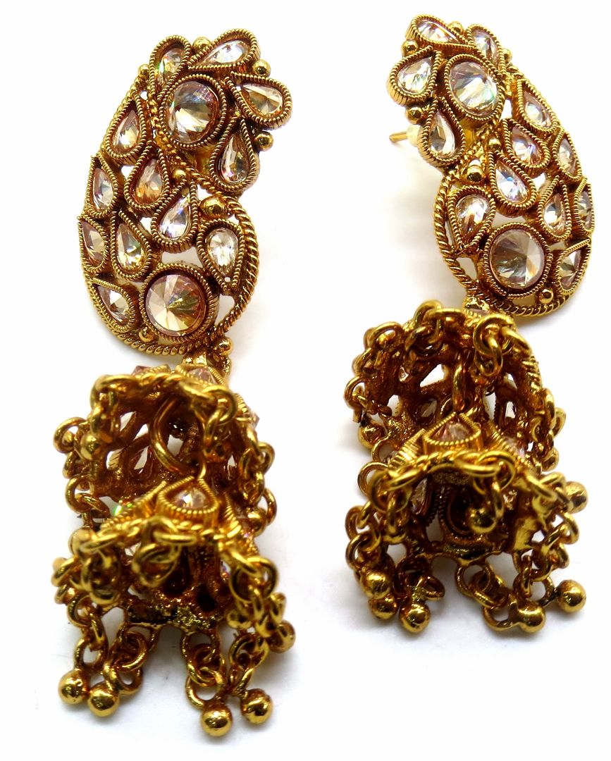 Jewelshingar Jewellery Fine Gold Jhumki Earrings For Women ( 51684PER )
