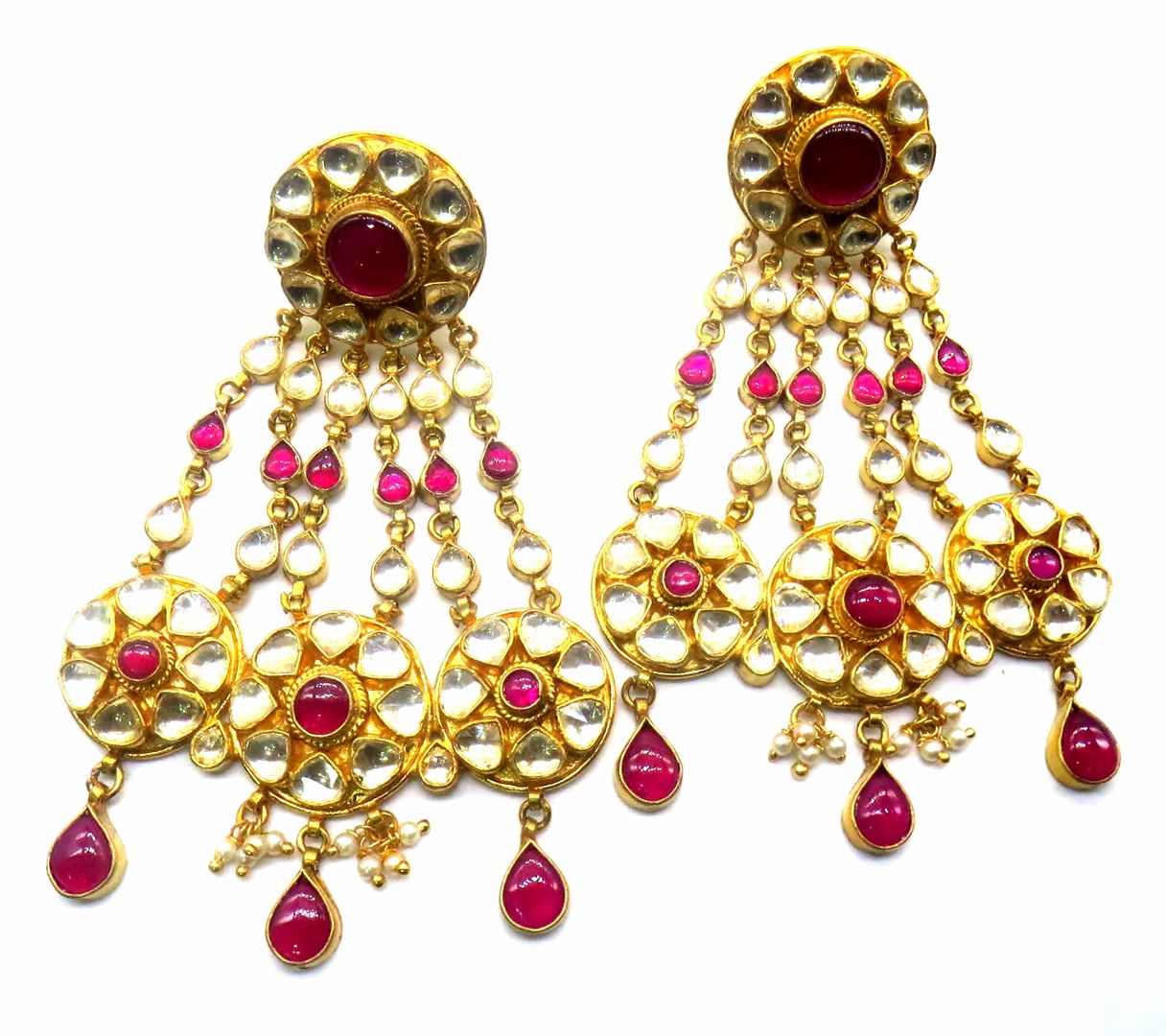 Jewelshingar Jewellery Fine Golden Jhumki Earrings For Women ( 51766ACE )