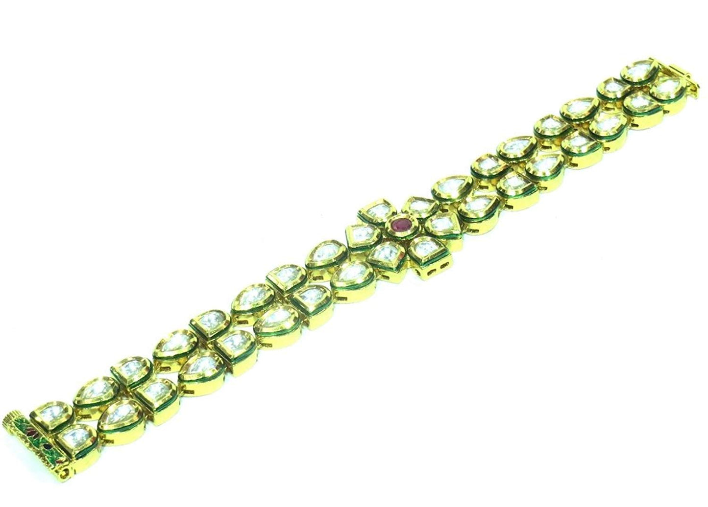 Jewelshingar Jewellery Polki Kundan Bracelet For Women ( 26463-bcad-cb )