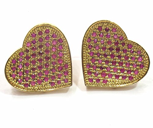 Jewelshingar Jewellery Diamond Looking Stud Earrings For Women ( 39236-ead-studds-ruby )