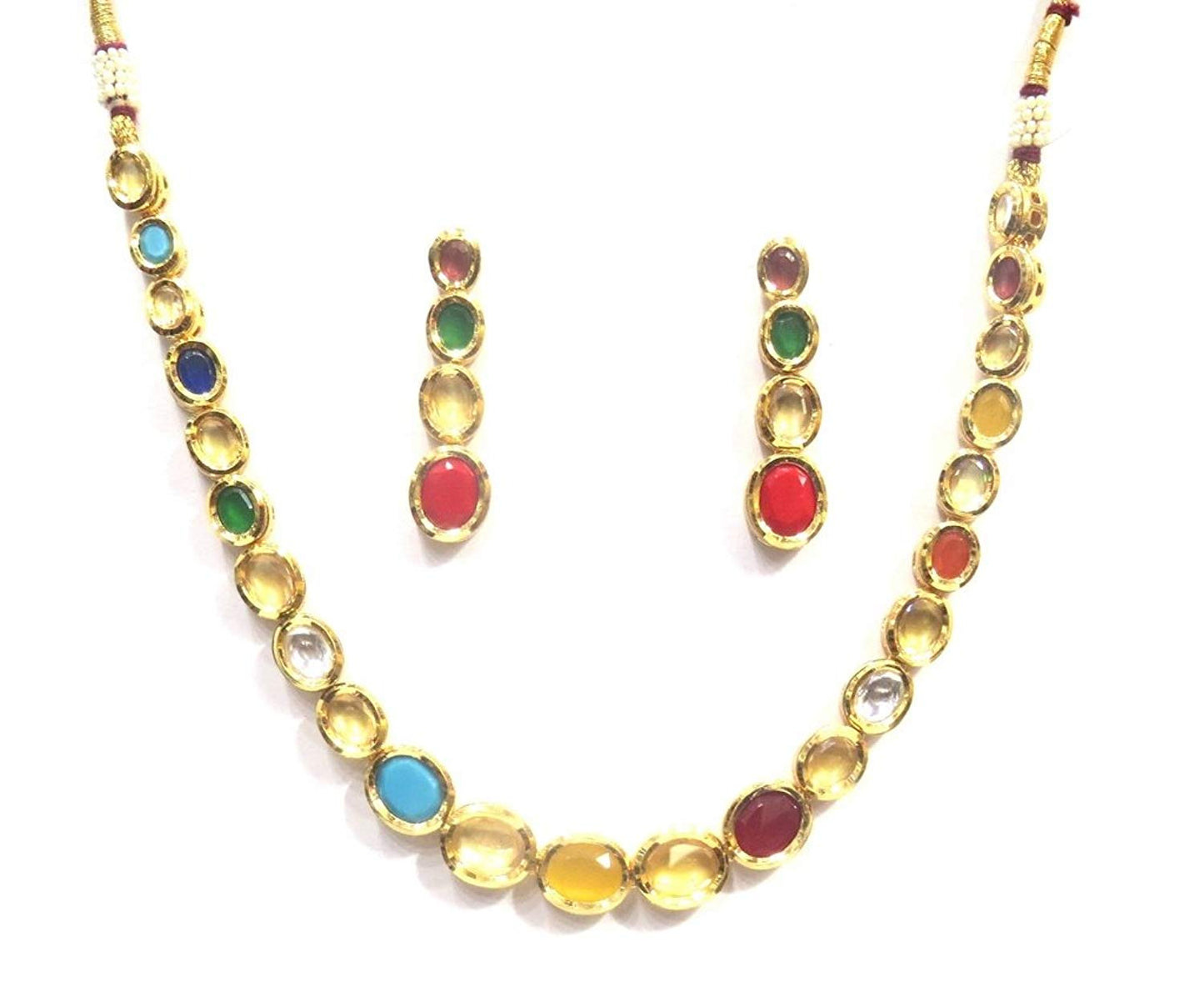 Jewelshingar Jewellery Fine Gold Plated Necklace For Women ( 36379-acs-multi )
