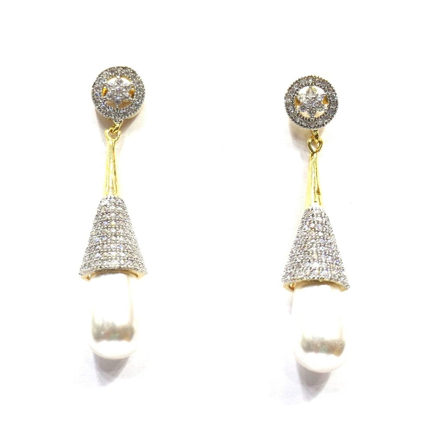 Jewelshingar Jewellery Fine Gold Plated Dangle & Drop Earrings For Girls ( 35072-ead )
