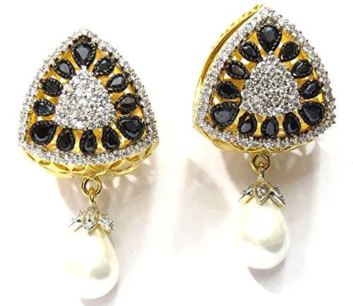 Jewelshingar Girl's Shingar Jewelery Diamond Look Baali Black Earrings Jewellery ( FA5005 ) - JEWELSHINGAR