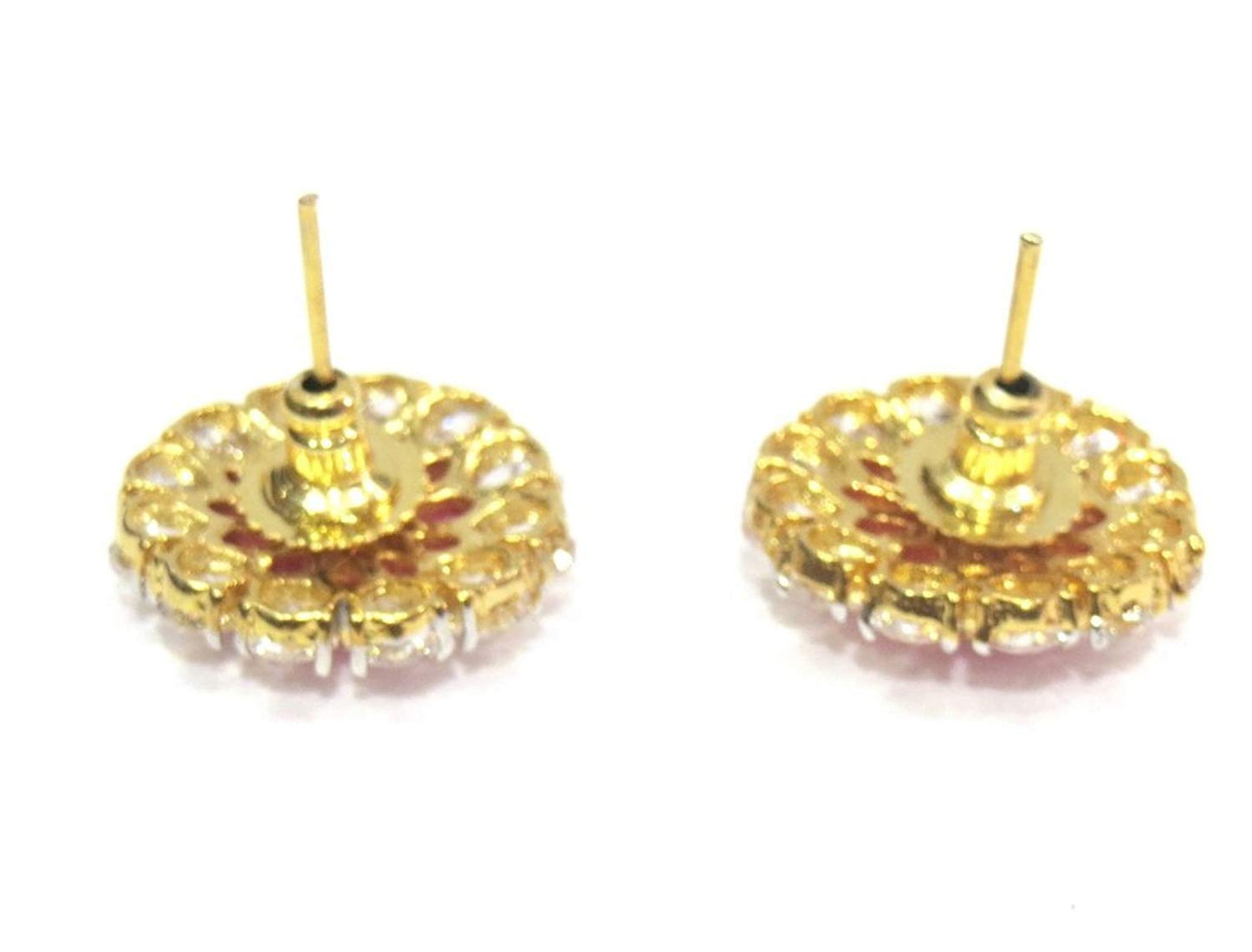 Jewelshingar Jewellery Fine Plated Stud Earrings For Women ( 18187-gjt-ruby-panna )