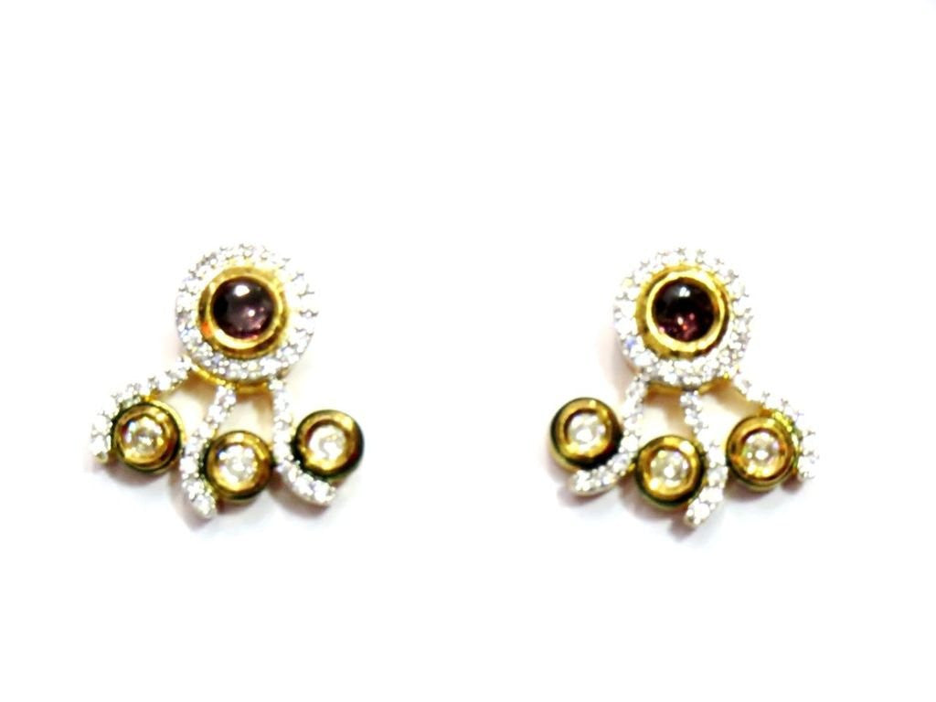 Jewelshingar Women's Gold Plated Polki Kundan Earrings Danglers Studs Jewellery ( 3908-ace-p-s-1499-1 ) - JEWELSHINGAR
