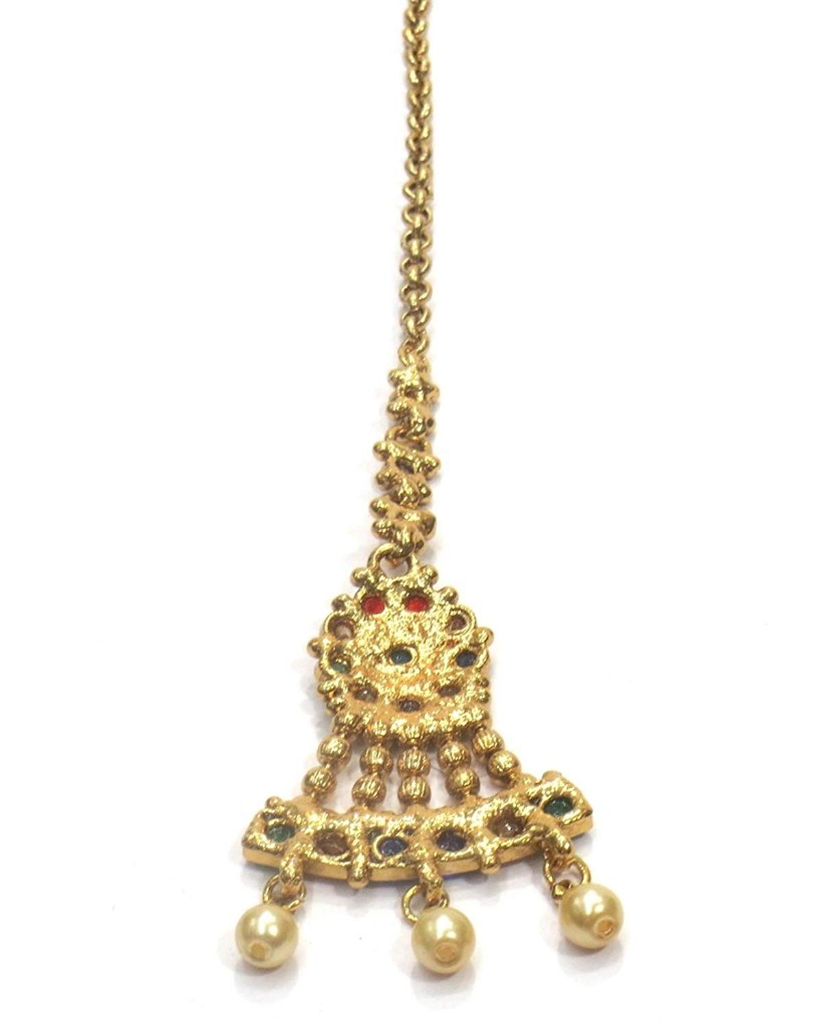 Jewelshingar Jewellery Fine Gold Plated Maangtikka For Women ( 35186-maangtikka )