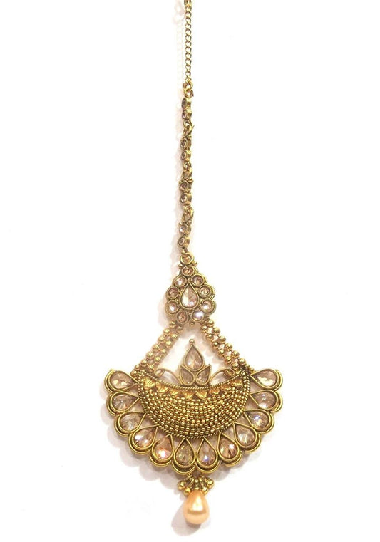 Jewelshingar Jewellery Fine Gold Plated Maangtikka For Women ( 32454-maangtikka )