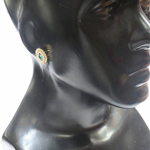 Jewelshingar Jewellery Diamond Looking Stud Earrings For Women ( 39475-ead-studds-green )