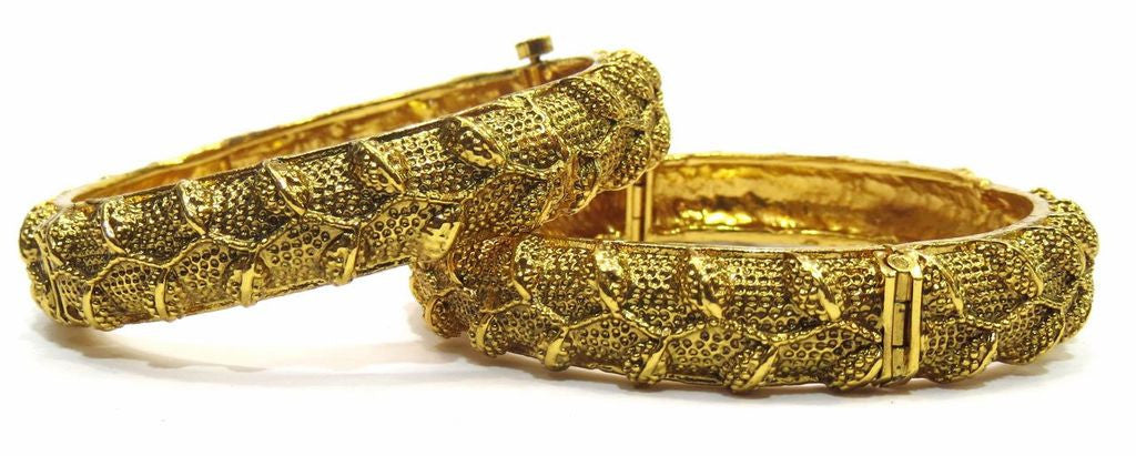 Jewelshingar Antique Gold plated Bangles Set For Women Jewellery ( 5298-m-2.6 ) - JEWELSHINGAR