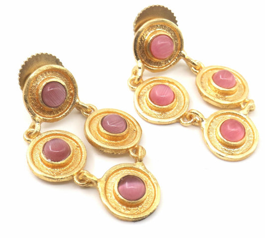 Jewelshingar Jewellery Fine Semi Precious Rose Chalcedony Earrings For Women ( 53253URVI )