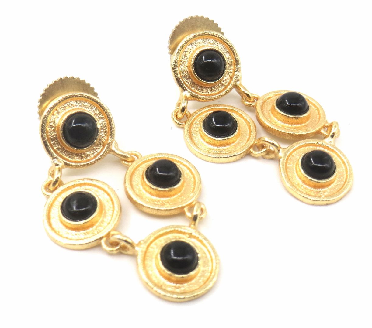 Jewelshingar Jewellery Fine Semi Precious Black Onyx Earrings For Women ( 53255URVI )