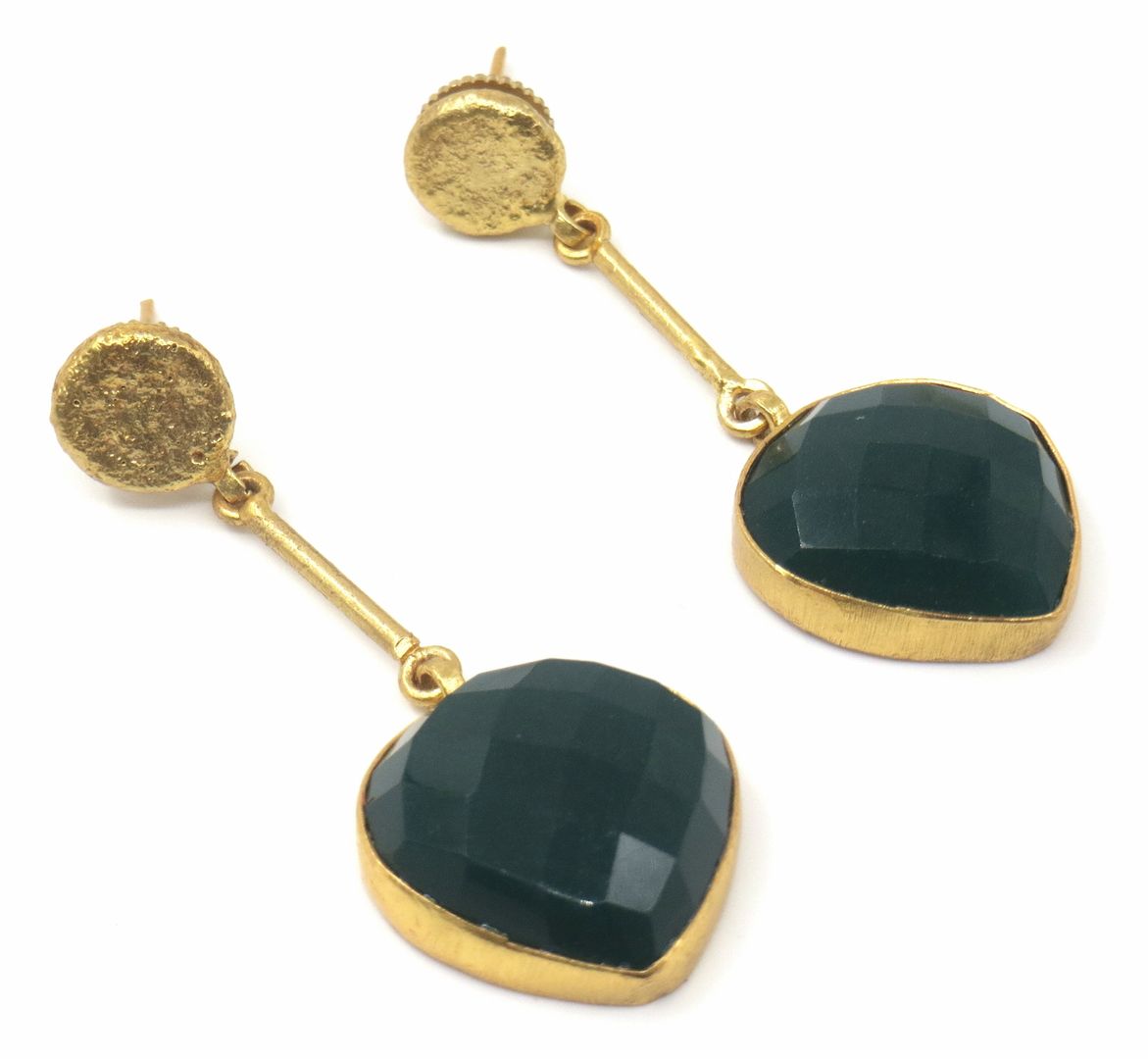Jewelshingar Jewellery Fine Semi Precious Smokey Quartz Earrings For Women ( 53284URVI )