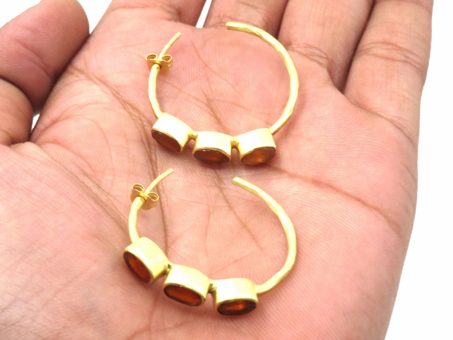 Jewelshingar Jewellery Fine Semi Precious Onyx Earrings For Women ( 53321URVI )