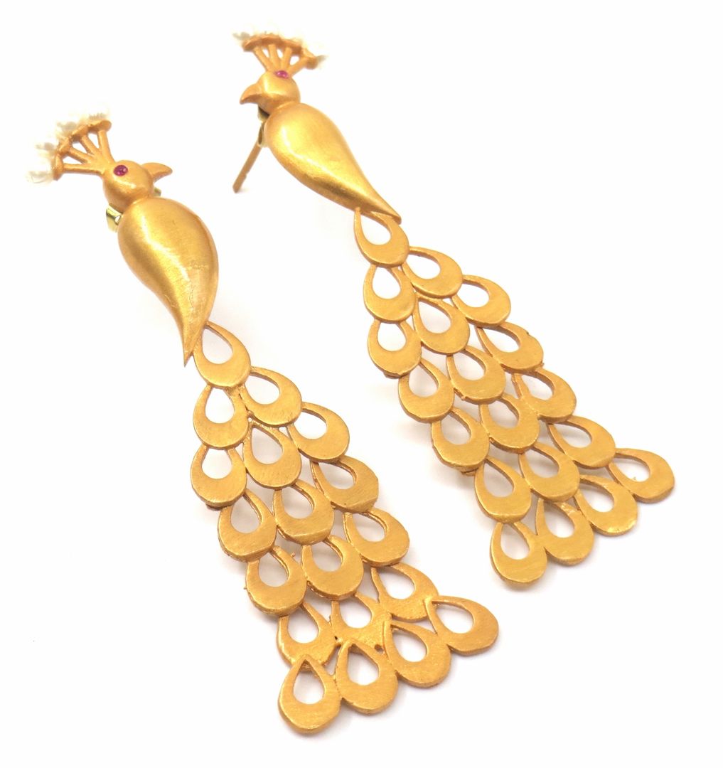 Jewelshingar Jewellery Fine Semi Precious Gold Earrings For Women ( 53325URVI )