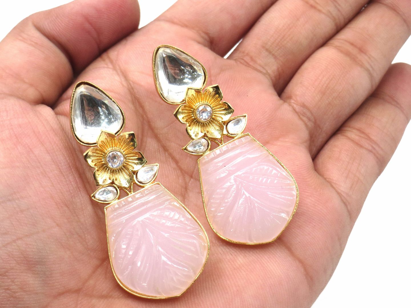 Jewelshingar Jewellery Fine Semi Precious Stone Earrings  ( 53383URVI )