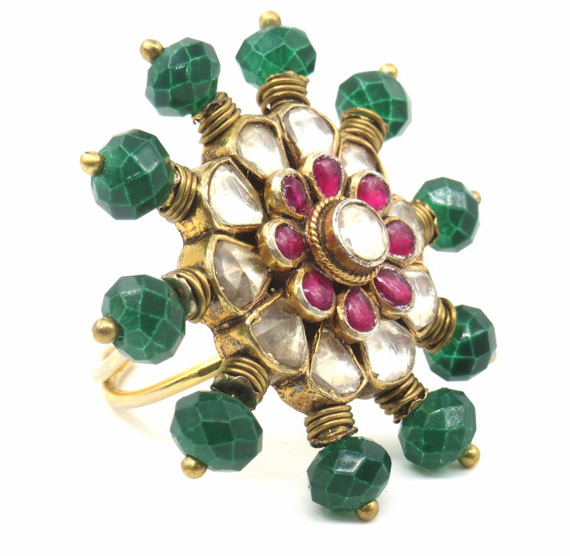 Jewelshingar Jewellery Fine Kundan Adjustable Multi Ring ( 53534ACR )