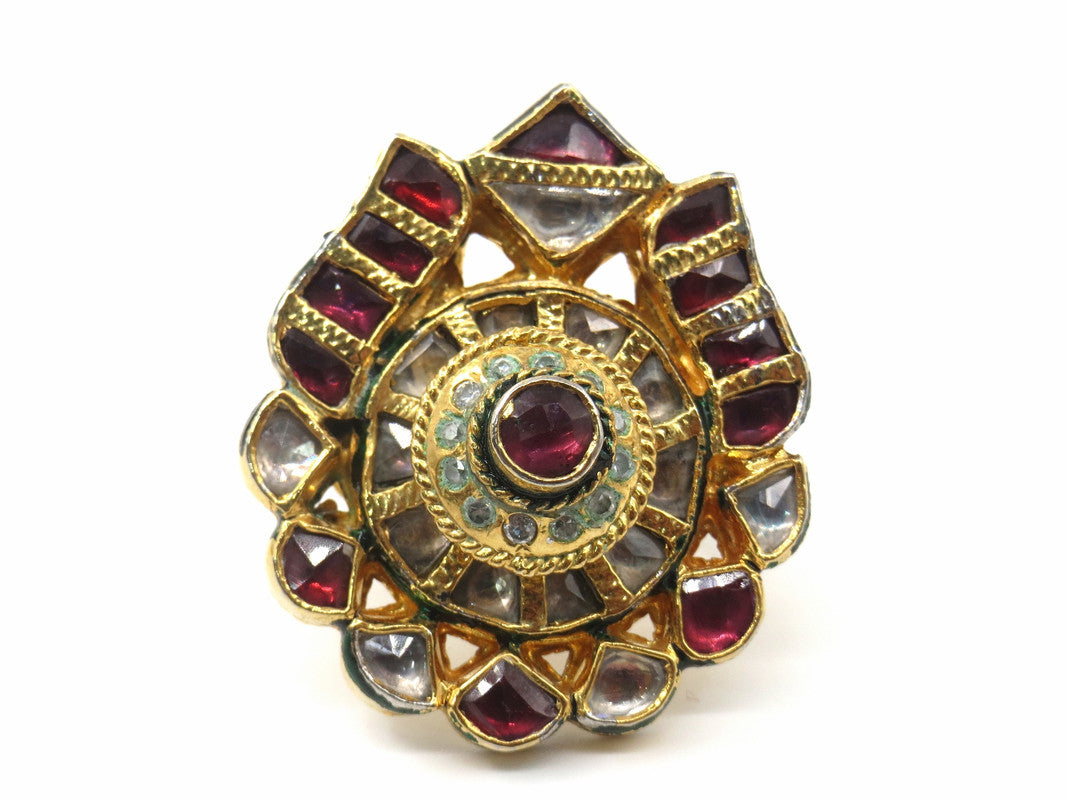 Jewelshingar Jewellery Fine Kundan Adjustable Multi Ring ( 53615ACR )