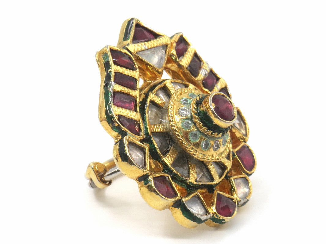 Jewelshingar Jewellery Fine Kundan Adjustable Multi Ring ( 53615ACR )