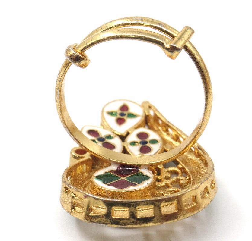 Jewelshingar Jewellery Fine Kundan Adjustable Multi Ring ( 53658ACR )