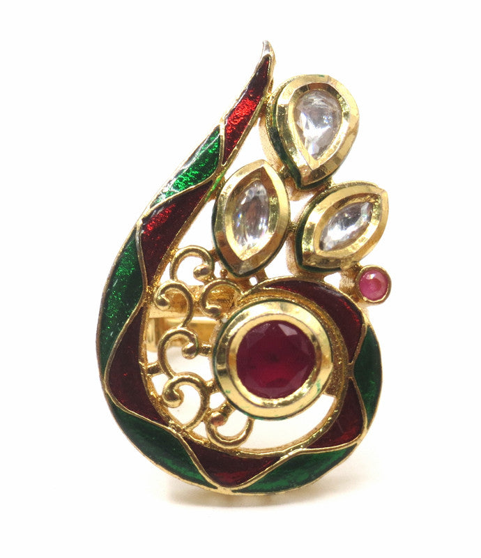 Jewelshingar Jewellery Fine Kundan Adjustable Multi Ring ( 53658ACR )