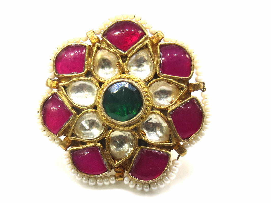 Jewelshingar Jewellery Fine Kundan Adjustable Multi Ring ( 53728ACR )