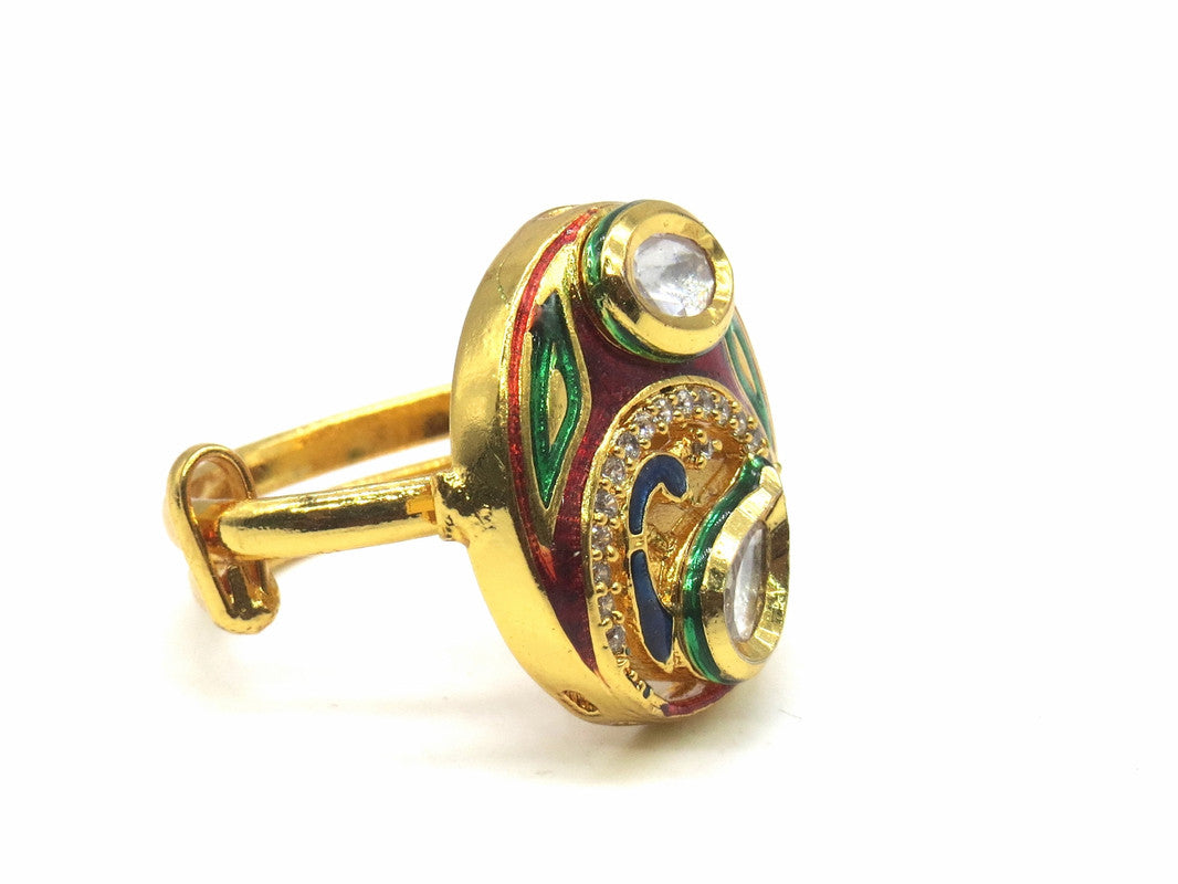Jewelshingar Jewellery Fine Kundan Adjustable Multi Ring ( 53811ACR )