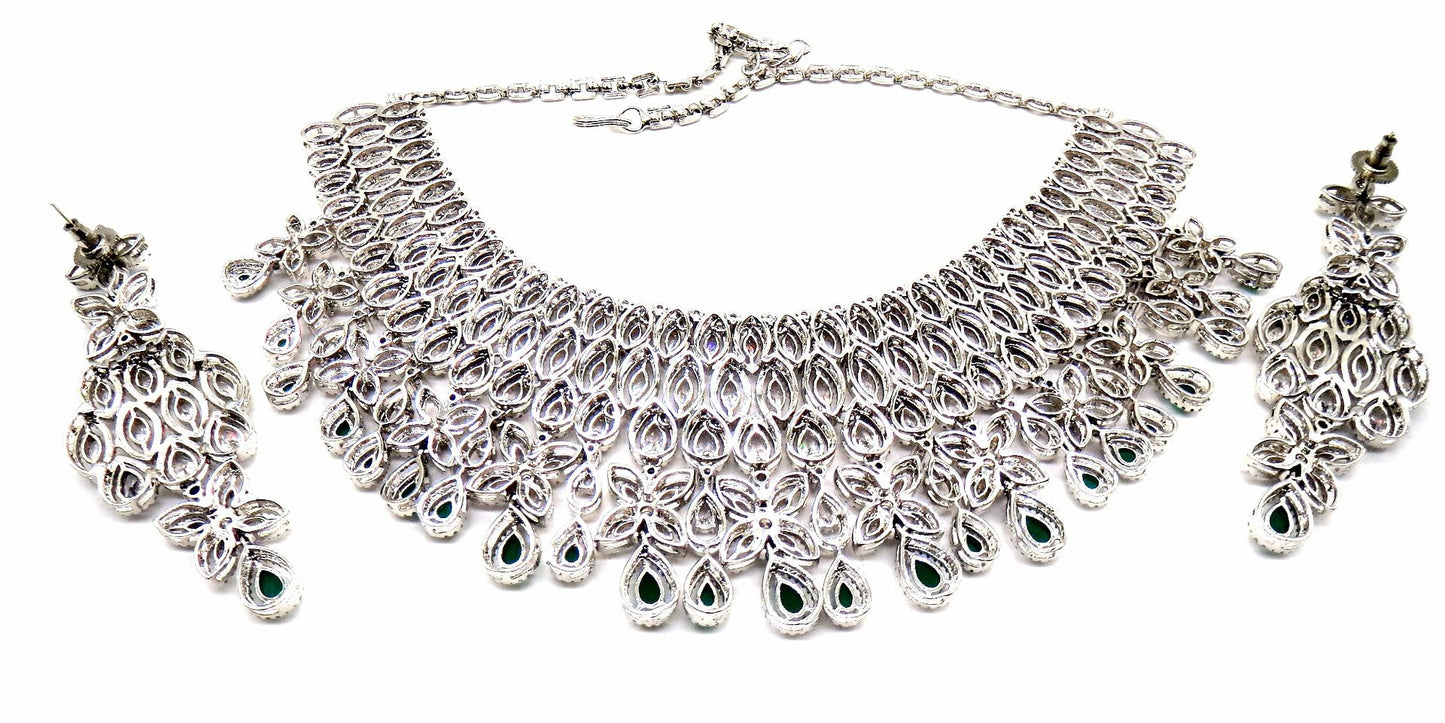 Jewelshingar Jewellery Green Colour Necklace For Women ( 54346NAD )