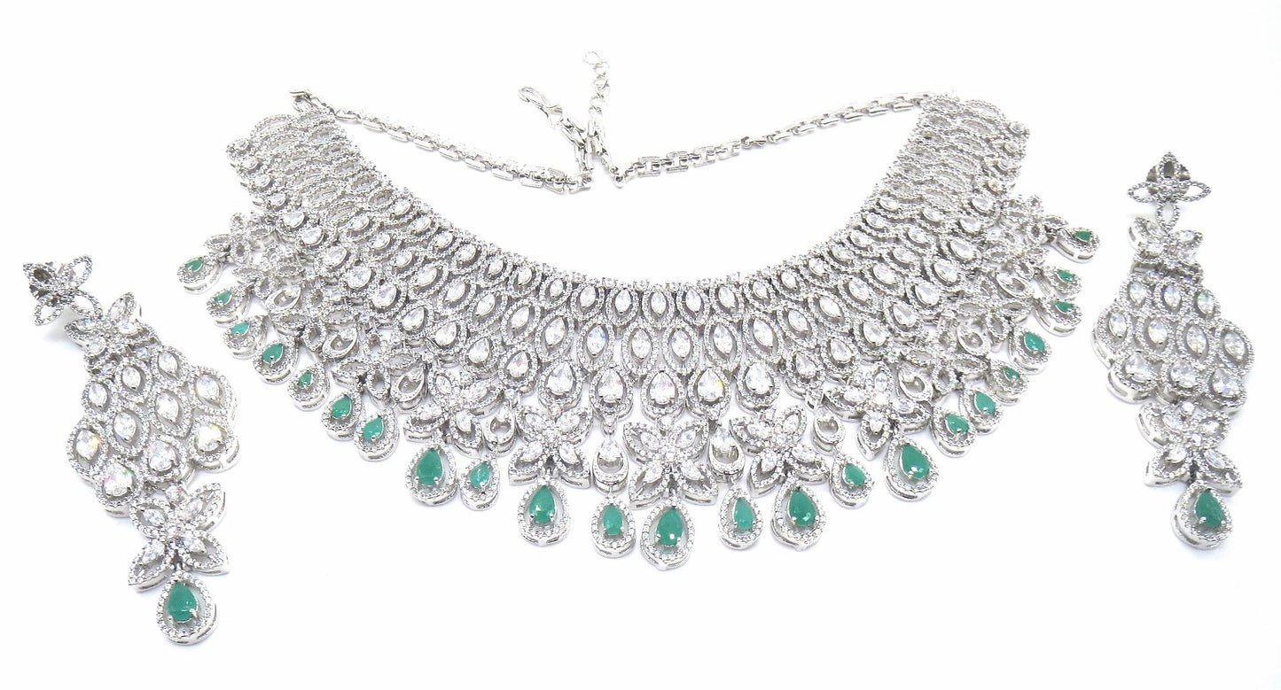 Jewelshingar Jewellery Green Colour Necklace For Women ( 54346NAD )