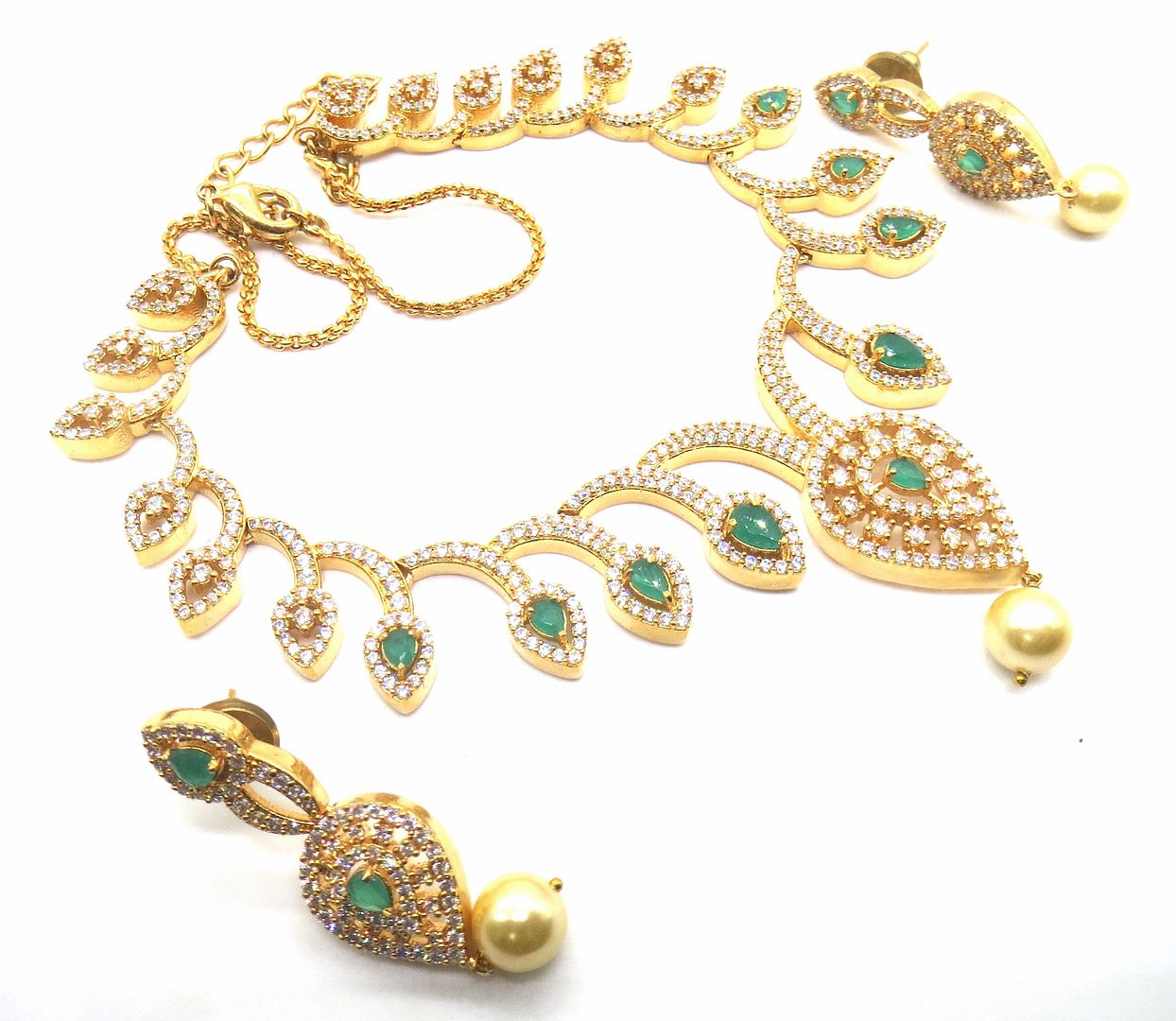 Jewelshingar Jewellery Green Colour Necklace For Women ( 54360NAD )