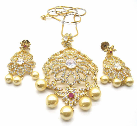 Jewelshingar Jewellery clear Colour Pendant Set For Women ( 54422PSD )