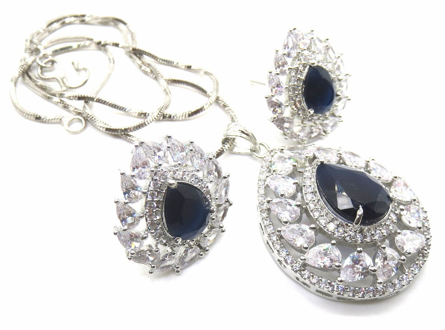 Jewelshingar Jewellery BLUE Colour Pendant Set For Women ( 54438PSD )