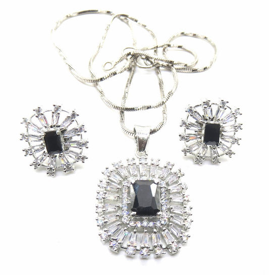 Jewelshingar Jewellery Black Colour Pendant Set For Women ( 54460PSD )