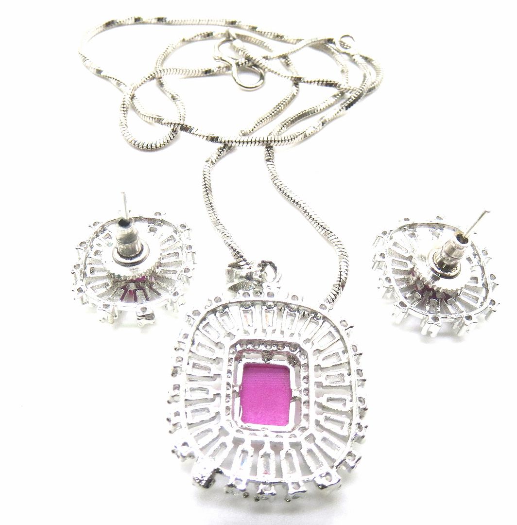 Jewelshingar Jewellery Ruby Colour Pendant Set For Women ( 54464PSD )