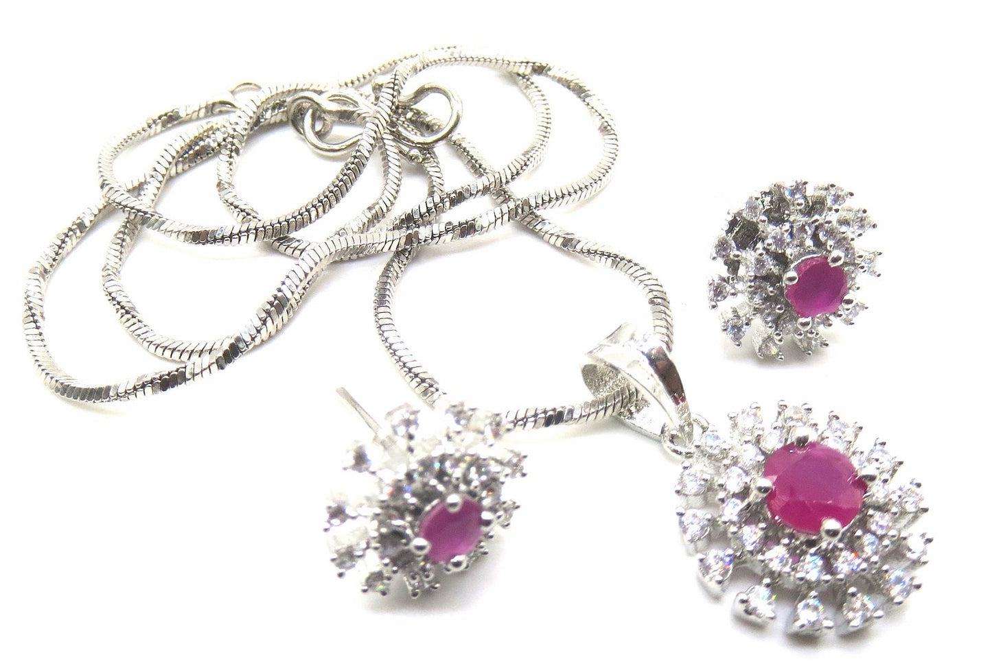 Jewelshingar Jewellery Ruby Colour Pendant Set For Women ( 54488PSD )