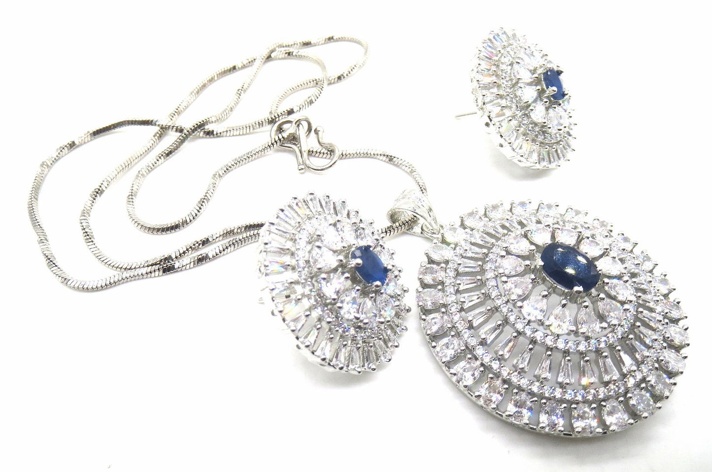 Jewelshingar Jewellery blue Colour Pendant Set For Women ( 54518PSD )