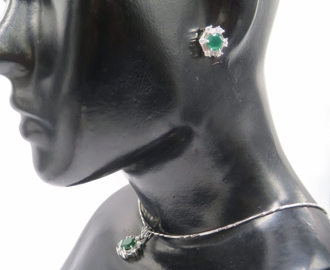 Jewelshingar Jewellery green Colour Pendant Set For Women ( 54702PSD )