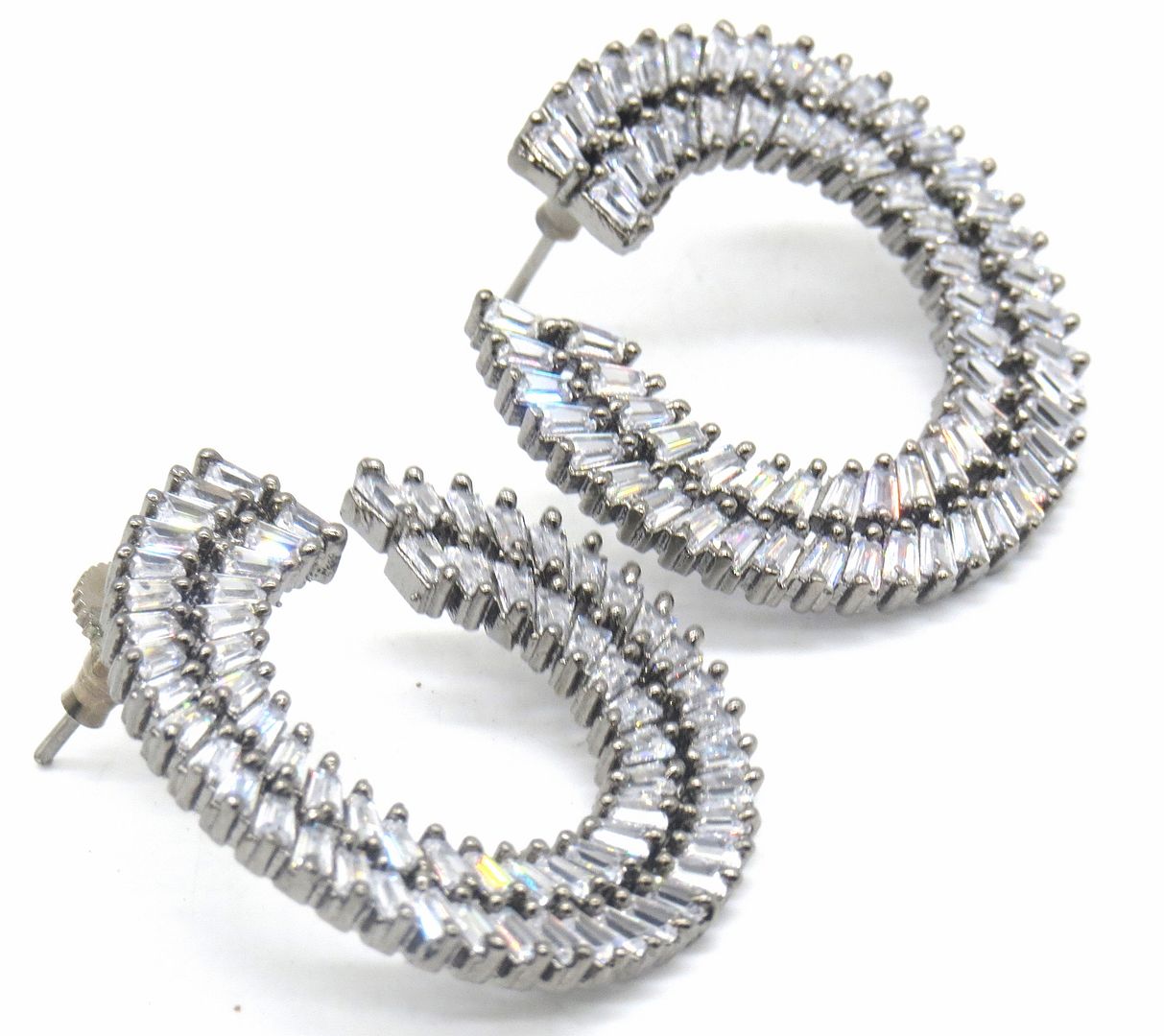 Jewelshingar Jewellery American Diamond Platedvictorian Colour Stud Earrings For Women ( 54983EAD )