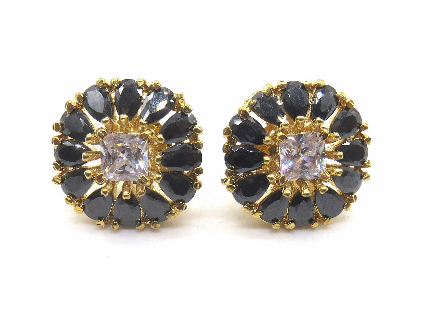 Jewelshingar Jewellery American Diamond PlatedGold Colour Stud Earrings For Women ( 55032GJT )