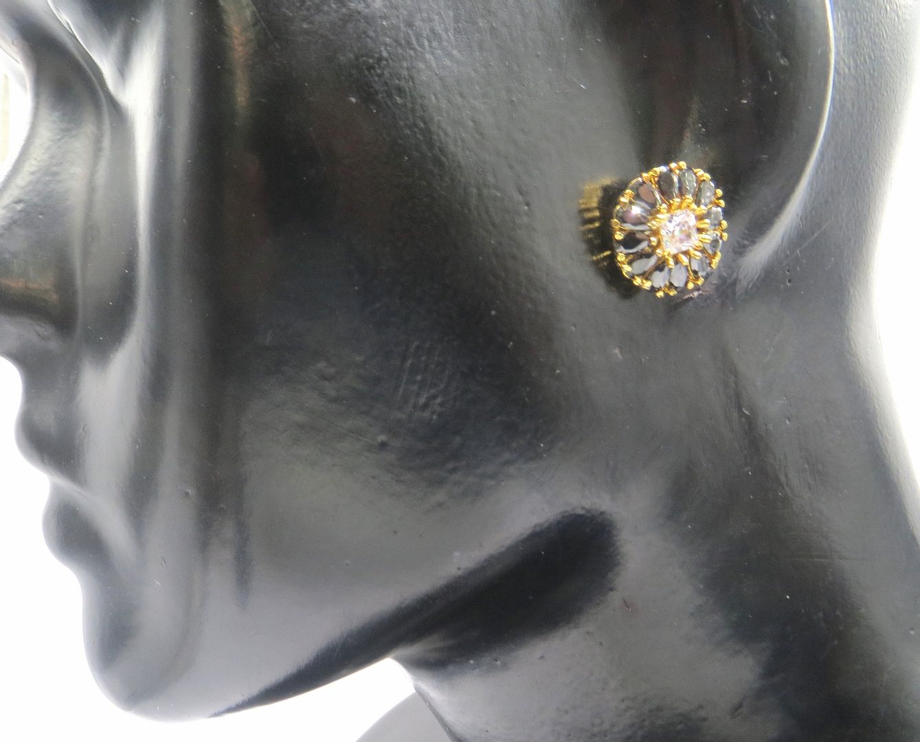 Jewelshingar Jewellery American Diamond PlatedGold Colour Stud Earrings For Women ( 55032GJT )