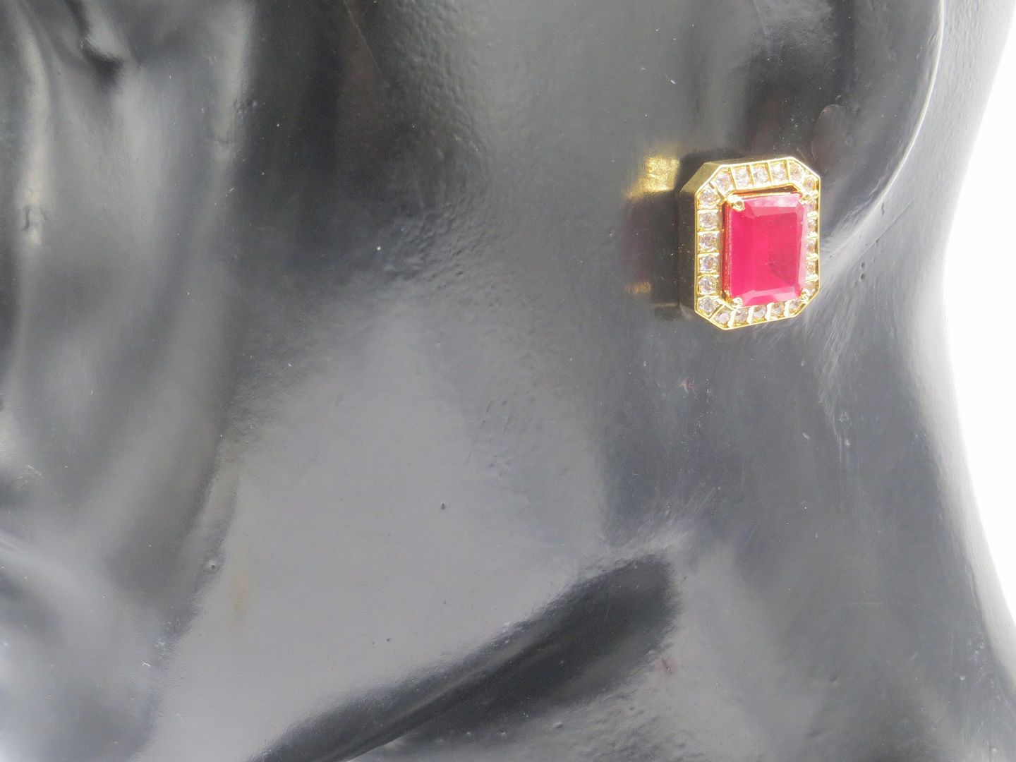 Jewelshingar Jewellery American Diamond PlatedGold Colour Stud Earrings For Women ( 55084GJT )