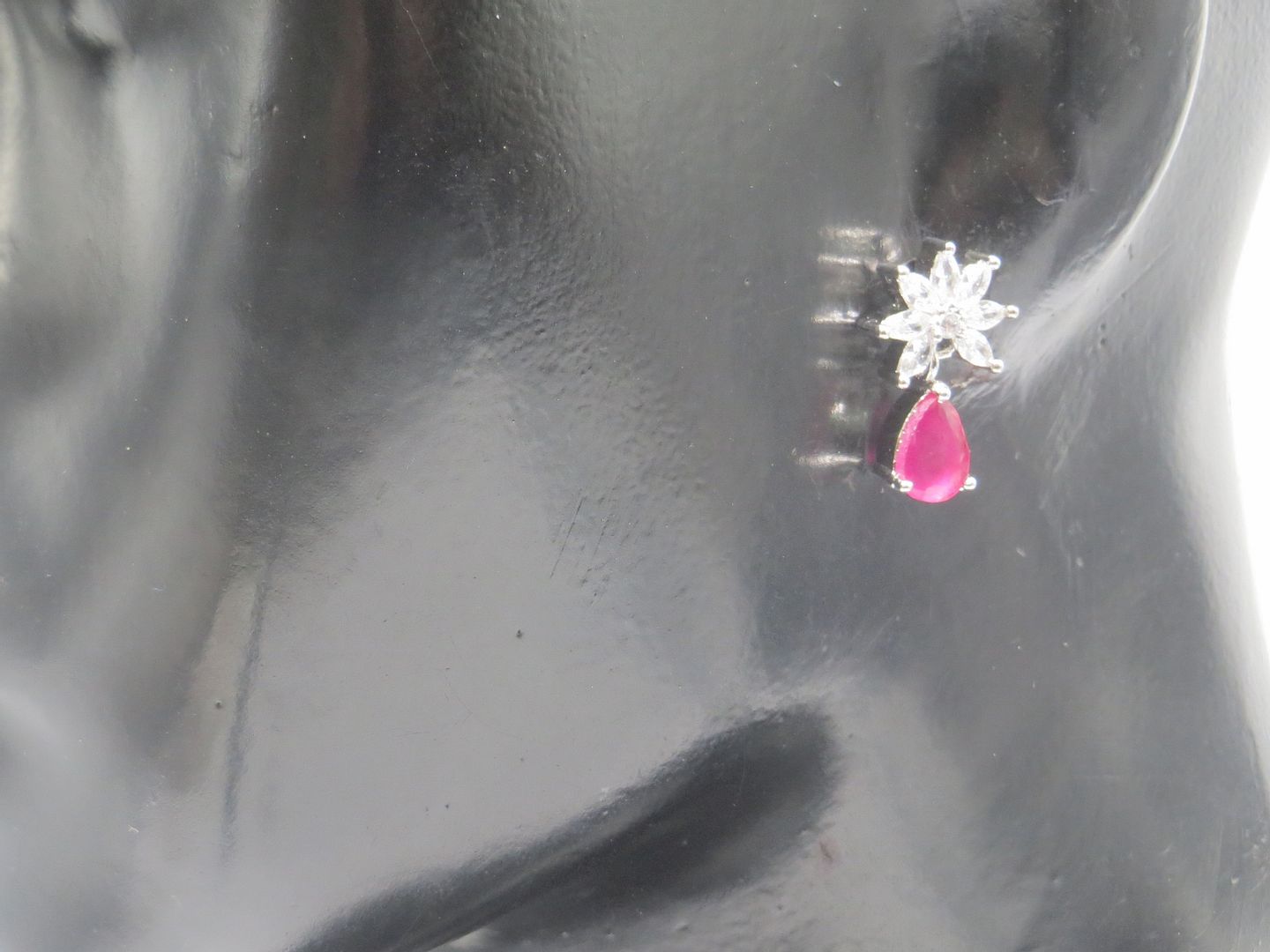 Jewelshingar Jewellery American Diamond PlatedSilver Colour Stud Earrings For Women ( 55108GJT )