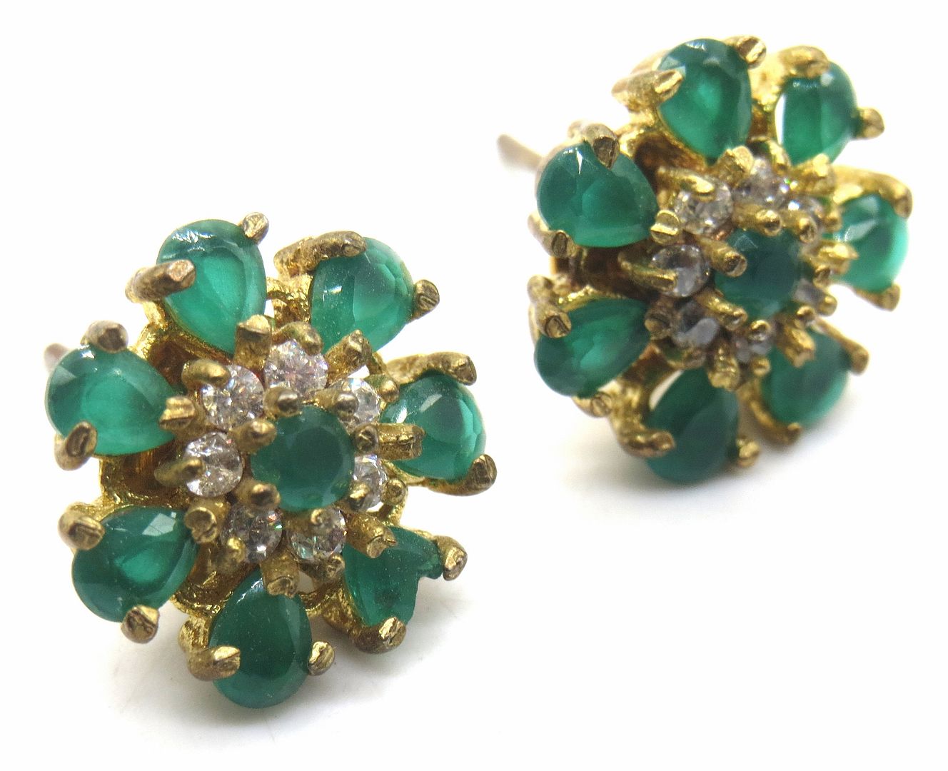 Jewelshingar Jewellery American Diamond PlatedGold Colour Stud Earrings For Women ( 55182GJT )